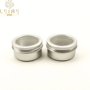 10g aluminium jar 10ml -300ml small metal tin round boxes container cans with PVC clear window slip lid aluminum coffee pot