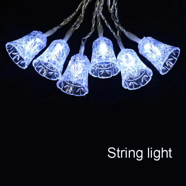 10Leds Plastic Bell Christmas Commercial Holiday Led Outdoor  American Plug-in String  Lights