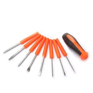 10pc CR-V slotted phillips awl nail tack puller multi-function pliers screwdriver set and pp base for storage