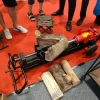 10Ton Horizontal Wood Cutter Manual hydraulic wood log splitter with Durable Transportation Wheels
