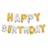 16 Inch Gold Silver Aluminium Film Decoration Happy Birthday Balloons