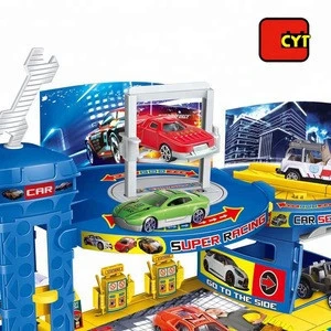 1:64 diecast auto repair slot car garage set parking toy for children