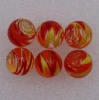16mm Round Handmade Rainbow Ball 14mm Orange / Red / Yellow Swirl Glass Marbles Wholesale