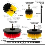 19pcs/set Drill Brush Attachments Set Scrub Pads Sponge Power Scrubber Drill Brush with Extend Long Attachment