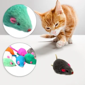 1Pcs Random color Funny Plush Mouse Pet Interesting Interactive Toy Cat Catnip Toy New plush Cat Toys Filled Catnip