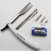 1set Men Straight Barber edge Razors Folding Shaving Knife Hair Removal Tools With 10pcs Blades