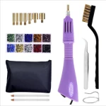 1SET Rhinestone Applicator Wand Setter Tool Kit Tips Tweezers Brush Cleaning kit