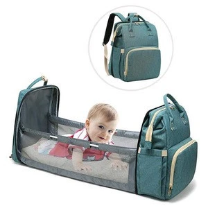 2 In 1 Foldable Diaper Bag Multifunctional Portable Baby Bed Bag And Crib With Changing Mat And Stroller Strap Drop Ship
