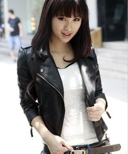 2017 autumn women black slim Korean style PU leather jackets sweet bodycon full sleeve zipper femme plus size outwear coat