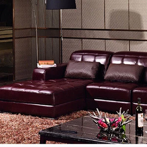 2017 New l shape modern sectional furniture living room full leather sofa set