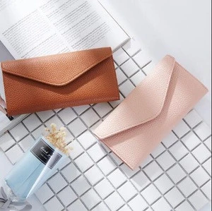 2018 new Korean thin version with a 3-fold simple PU wallet