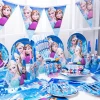 2020 new Design Birthday Party Decoration banner table cloth cup Girl Princess Favor Theme Party Decoration Set Party Supplies