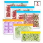 2020 New Product 6Pack Multifunction Leakproof PEVA Reusable Food Storage Bag