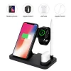 2020 Upgrade 3 In 1 10W Folded Qi Fast Phone Wireless Charger 4 In 1 Stand Station 4 In 1 Wireless Charger For Iphone Samsung