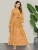 Import 2021 Arabic Latest Design High Neck Long Sleeve Maxi Dress Dubai Fancy Printing Yellow Flower Abaya from China