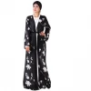 2021 Fashion floral embroidery cardigan open front kimono abaya hot new model dubai style islamic muslim dress