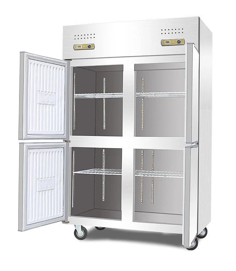 2021 Luxury 4 doors deep stainless steel  kitchen freezer commercial Vertical refrigerator refrigeration equipment