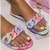 Import 2021 new design chain tie-dye sandals colorful candy transparent slippers non-slip sole flat sandals for women and ladies from China