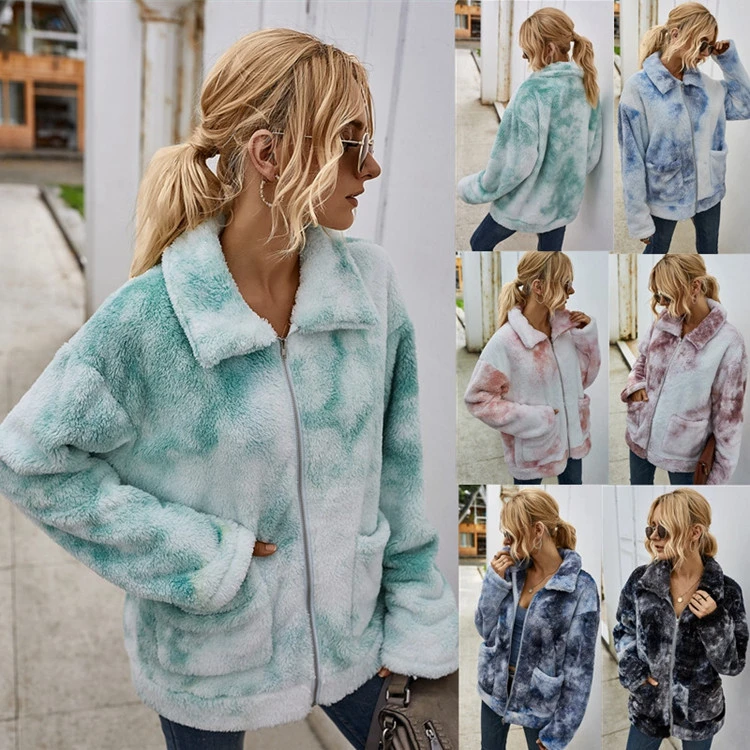 2021 Newest Design Stylish Woman Jacket Winter Casual Cropped Puffer Jackets Zip Up Ladies Sherpa Fleece Jacket