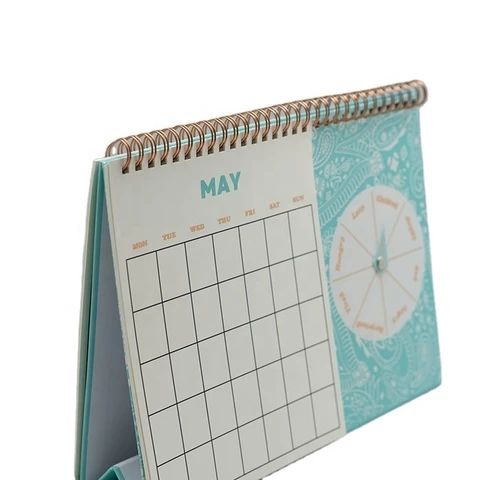 2021 Unique Daily Desk Top Calendar Printing Flip Table Calendar With Clock