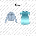 2021 Wholesale spring clothes mommy and me t shirt and jacket custom logo fashion family matching outfits