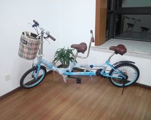20inch folding tandem bike for lover/6speed surrey bicycle with high quality