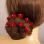 Import 20pcs/lot U Shape Red rose bun flocked flower hair fork bridal tiara hair insert hair accessories source manufacturers from China