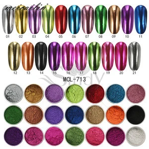 21 Colors Super Shine Nail Mirror Titanium Powder Nail Chrome Dust For Nail Art