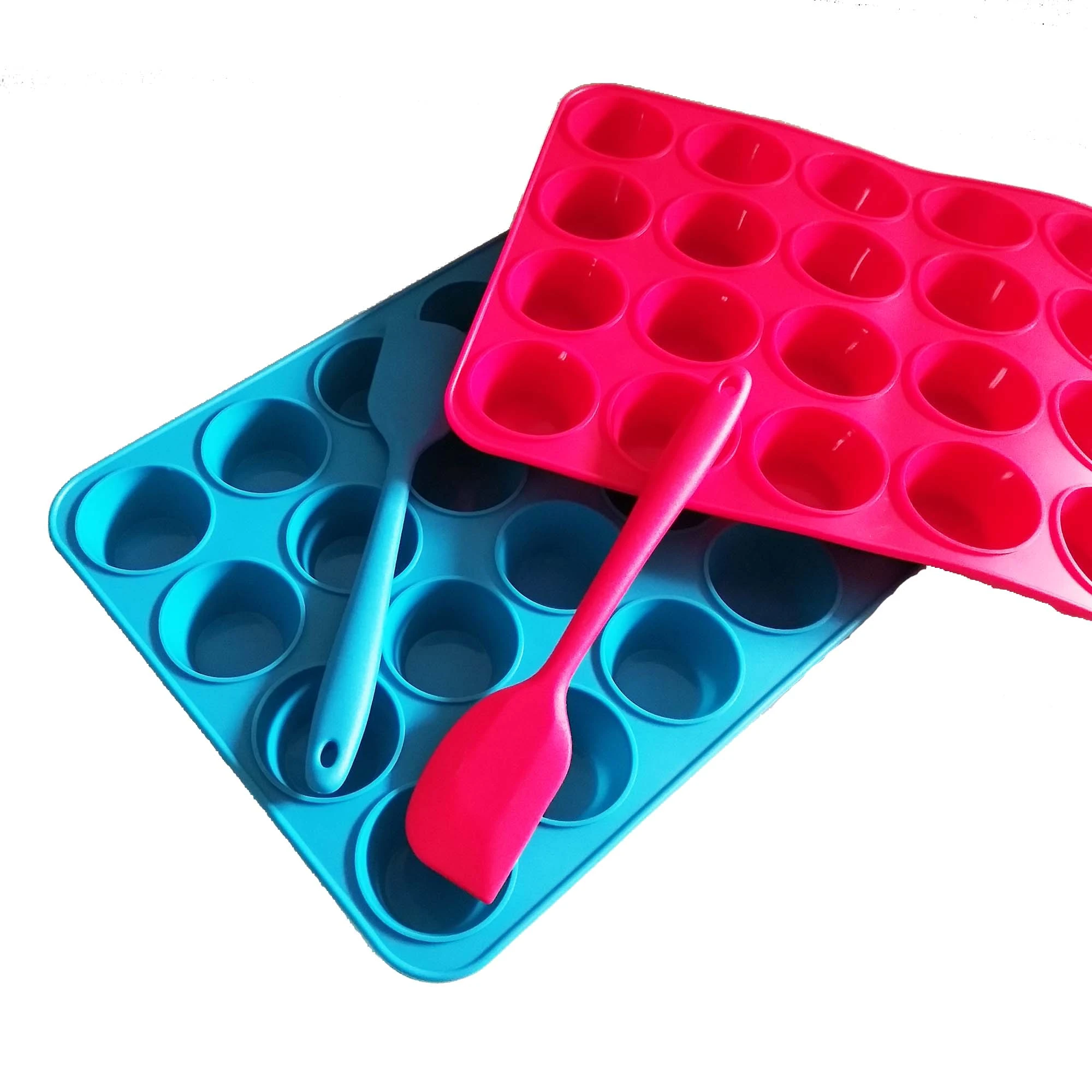 24 Cavity Silicone Muffin Cupcake Chocolate Cookie Baking Mold  Pan Tray