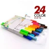 24pack kids drawing real soft bullet tip washable ink odorless custom watercolor brush marker pen for animation