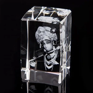2D 3D crystal engraving craft, clear crystal glass photo cube