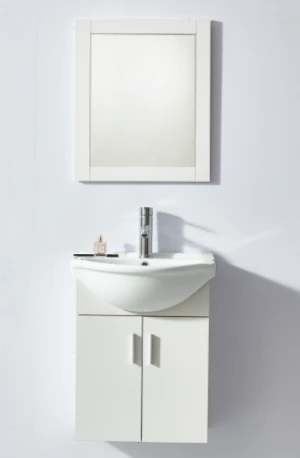 2Doors Hanging Small Size Cheapest Modern MDF 3pcs Bathroom Sets