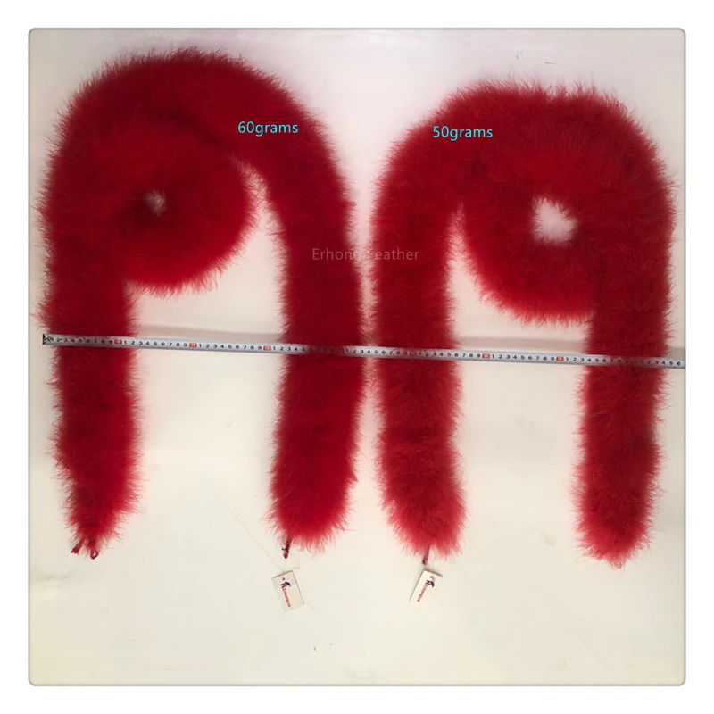 2meters 50g Fluffy Dyed Color Turkey Marabou Feather Boa Feather for Crafts Party/Carnival Costumes/Party Boa Decoration