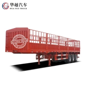 3 Axles 50 Tons Wall Side Trailer 40FT 40hq 20FT Container Trailer Transport Stake Cargo Trafficking Fence Warehouse Truck Trailer