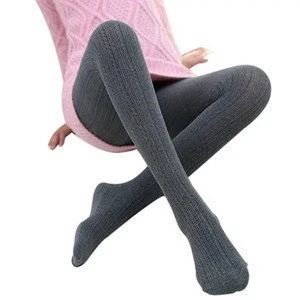 Biplut Girls Pantyhose Solid Color All Match Autumn Winter Korean Style  Knitted Tights Socks for Daily Wear