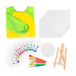 30 pcs Complete   acrylic Paint Set  Brushes Painting Canvas Tabletop Easel art sets with  painting set for kids