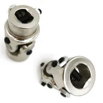 3/4 DD x 1 DD Nickel Plating Steel Single Steering Shaft Universal U Joint Maximum Working Angle 35 Degree Total Length: 83mm