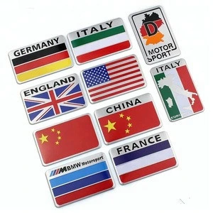 3D Country Flag Decorative Car Emblems Badges Stickers