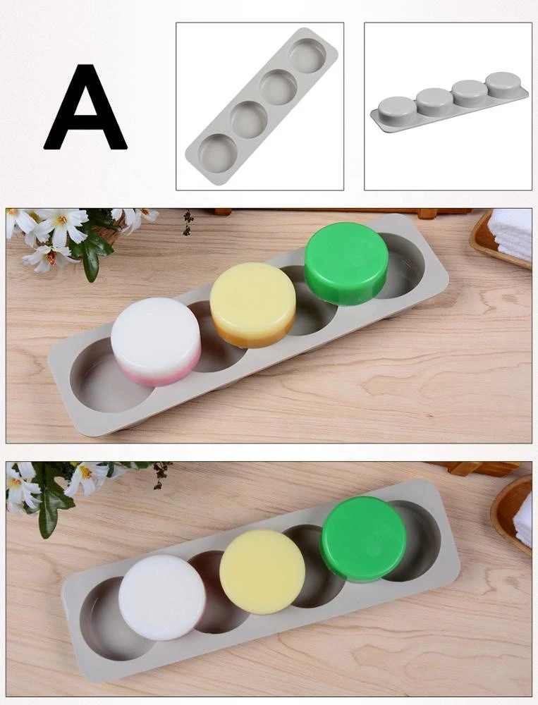 3PCS/Set Silicone soap mold diy handmade craft 3d soap mold 4 cavity square soaps candle molds fun gifts