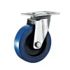 4 inch swivel furniture casters 100mm medium duty blue elastic rubber caster wheels