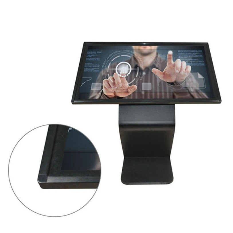 50 inch Floor Standing TouchScreen Kiosk I3 / I5 / I7 LCD With K Shape Metal floor standing lcd advertising player