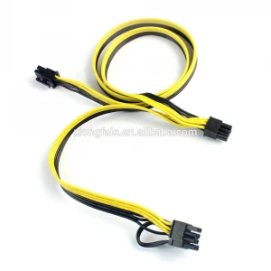 50+20cm PCI-E 6pin to Dual 6+2Pin 8Pin Power Cables For Graphics Video Card Board Adapter