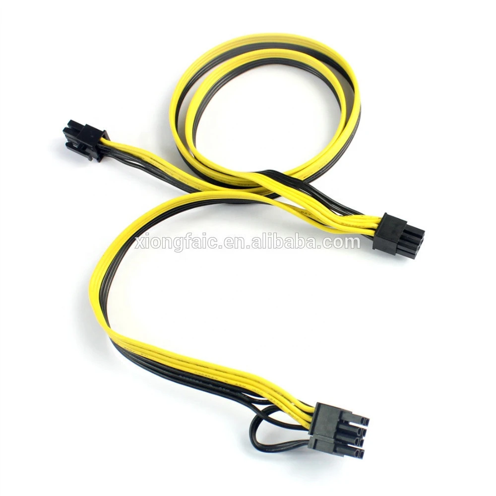 50+20cm PCI-E 6pin to Dual 6+2Pin 8Pin Power Cables For Graphics Video Card Board Adapter