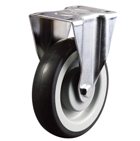 5inch rigid TPE caster industry fixed caster with steel bracket