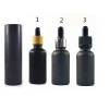 5ml 10ml 15ml 20ml 30ml 50ml 100ml matte black essential oil  serum glass dropper bottle with bamboo aluminum cap  paper tube