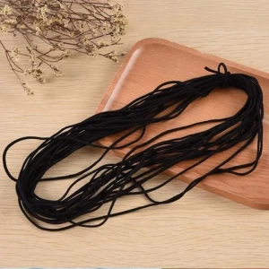 5mm black disposable flat elastic earloop round rope for facemasks manufacturer material