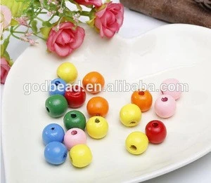 6 8 10 12 14 16 mm DIY Mixed Color Round Wooden Beads