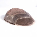 64# transparent PU Best Quality Cuticle Aligned Virgin Brazilian Human Hair Toupee