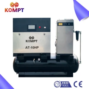 7.5kw 10HP Combined Rotary Screw Air Compressor Fixed Speed with Air Dryer, Air Filter and Tank