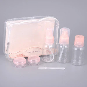 7pcs 30ml cosmetic set portable plastic travel toiletry bottles kits